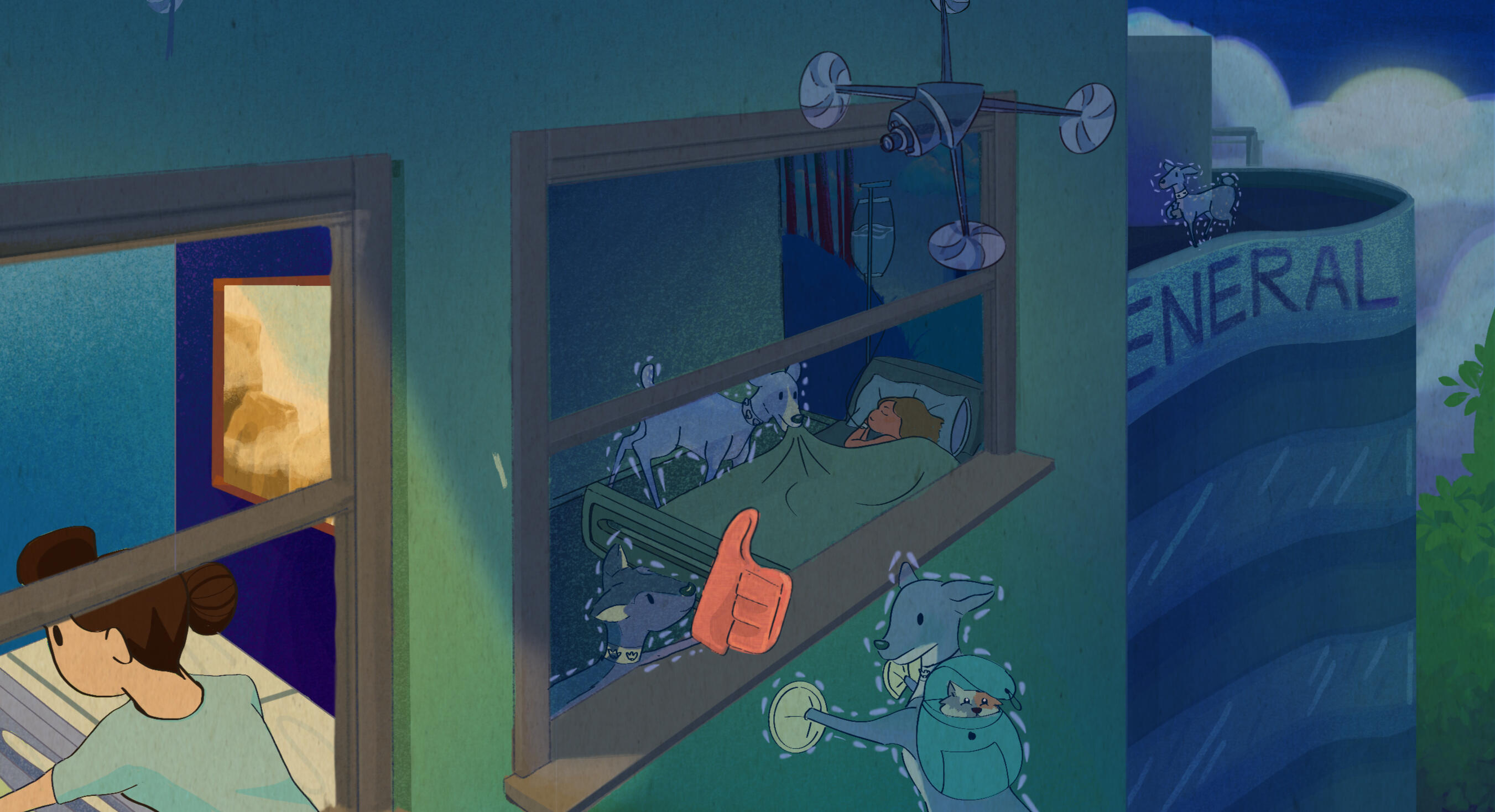 Had to show the Deers turning invisible and sneaking out of a hospital room